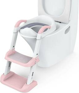  unused #Thinkmax auxiliary toilet seat toilet sweatshirt step attaching pink folding for children step‐ladder A La Uno correspondence 