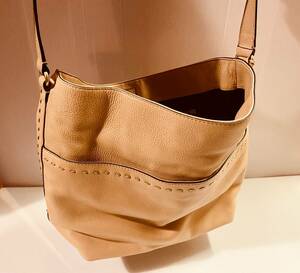 COLE HAAN コールハーン アイビー ピックスティッチ スクエア Ivy Pic-Stitch Collection Square Leather Shoulder Bag イエローベージュ
