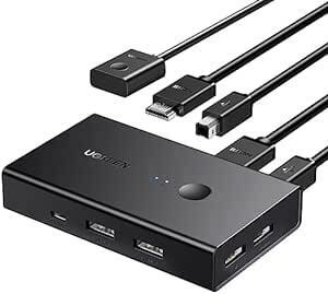 UGREEN HDMI KVM切替器 2入力1出力 キーボード、マウス、モニターを共有 PC2台用 4K@60Hz USB2.