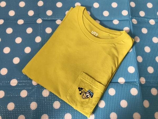 USED☆ユニクロ Disney ドナルド刺繍Tシャツ 140☆UNIQLO、ディズニー☆ポケット付き