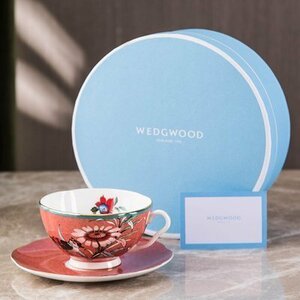 ウェッジウッド wedgwood　ティーカップ　コーヒーカップ 　ソーサー　セット　洋食器 インテリア サンゴ色