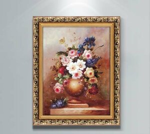 Art hand Auction 油画静物走廊壁画玫瑰花会客室挂画玄关装饰装饰画223, 绘画, 油画, 其他的