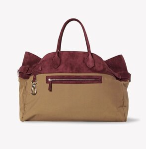 The Row The low lady's tote bag handbag Boston nylon + suede made high capacity leather 3222