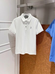 送料無料　ブルネロクチネリ　BRUNELLO CUCINELLI メンズ　ポロシャツ　Tシャツ　刺繍ロゴ　シンプル　半袖　M-3XL　サイズ選択可能　4336