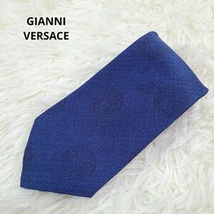 ジャンニヴェルサーチェ ネクタイ メデューサ ブルー 青系 シルク 絹 GIANNI VERSACE