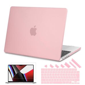 MacBook Pro 14 インチ ケース 2023 2021 2022 対応 軽量 排気口 保護カバー パソコンカバー ピンク