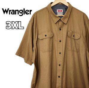 Wrangler ラングラー 半袖シャツ ベージュ 古着 3XL 大きいサイズ