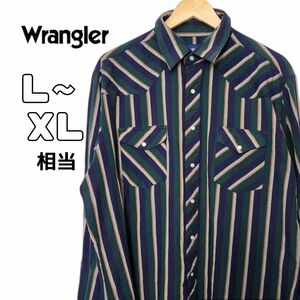 Wrangler ラングラー 長袖シャツ ストライプ 古着 マルチカラー L~XL 