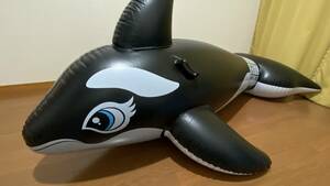 [Free Shipping]Inflatable SPH Orca INTEX car chi float SPH attaching whale 193cm