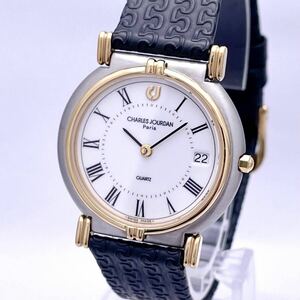 CHARLES JORDAN シャルル ジョルダン Paris 78.13.1 腕時計 ウォッチ クォーツ quartz デイト SWISS MADE スイス製 金 ゴールド P374