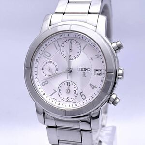 SEIKO セイコー LUKIA ルキア 7T92-0DL0 腕時計 ウォッチ クォーツ quartz クロノグラフ スモセコ デイト 銀 シルバー P382