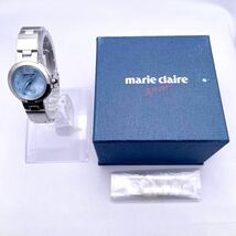 marie claire sport マリクレール スポーツ LK02-Q1 腕時計 ウォッチ クォーツ quartz スモセコ 銀 シルバー 水色 ライトブルー P447_画像2
