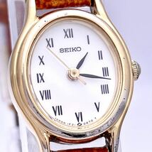 SEIKO セイコー 1F21-5A20 腕時計 ウォッチ クォーツ quartz オーバル 金 ゴールド P446_画像4