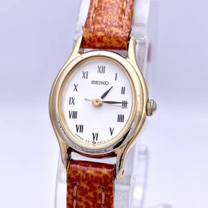 SEIKO セイコー 1F21-5A20 腕時計 ウォッチ クォーツ quartz オーバル 金 ゴールド P446