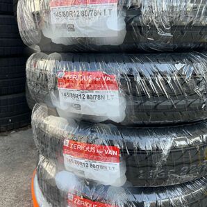 24年製！送料込み！145/80R12 80/78 ZERIOUS VANタイヤ新品4本セット145R12 6PRラップ巻き日本製