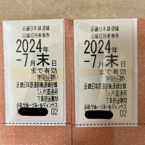 【送料無料】近鉄株主優待乗車券 切符 2枚