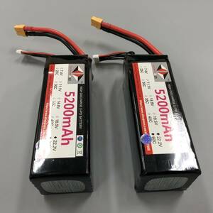 【在庫処分】◆新品・格安 2本セット◆ 6s 22.2v 5200mah 60C~120Cリポバッテリー　550～800クラスなど対応 @03