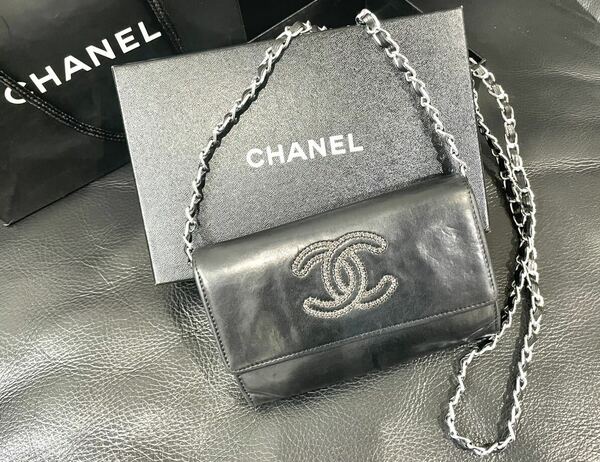 正規品　CHANELシャネル　チェーンウォレット　斜めがけ　財布　ポシェット チェーンココ　ラグジュアリーライン