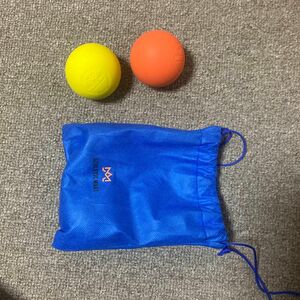 ATHLETIC MART マッサージボール 2個 ラクロスボール 公式試合球 ストレッチボール 2カラー (オレンジ×イエロー)