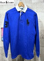 ポロラルフローレン ラガーシャツ XS 165/88A メンズ POLO RALPH LAUREN ブルー ビッグポニー_画像1