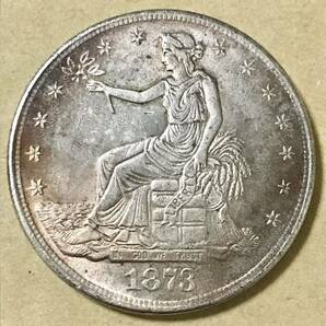 銀貨 1873年 アメリカ 貿易銀 1ドル トレード ダラー 銀貨 イーグル アメリカ合衆国造幣局 サンフランシスコ 硬貨 古銭 貿易銀 コインの画像1