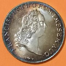銀貨　1765年　神聖ローマ皇帝フランツ１世　神聖ローマ帝国　ドイツ＝アウクスブルク　　ターレル銀貨　1円銀貨　貿易銀　古銭　硬貨_画像1