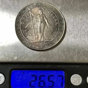 銀貨 1902年 一圓 ブリタニア立像 イギリス 1円銀貨 貿易銀 古銭 硬貨 コイン の画像5