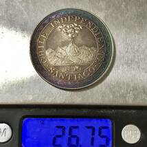 銀貨 1819年　チリ独立記念　サンティアゴ造幣局　チリ　硬貨 古銭 貿易銀 コイン 竜 _画像5