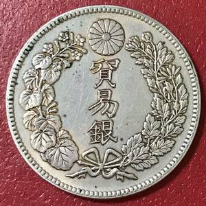 銀貨 貿易銀　明治10年　大日本 硬貨 古銭 貿易銀 コイン 竜 蔵品 一円銀貨 龍 