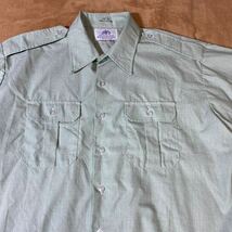 米軍 DSCP SHIRT, MAN'S, SHORT SLEEVE, AG-415 SP0100-03-D-0305 ライトグリーン系 サイズ18 1/2 古着_画像2