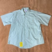 米軍 DSCP SHIRT, MAN'S, SHORT SLEEVE, AG-415 SP0100-03-D-0305 ライトグリーン系 サイズ18 1/2 古着_画像5