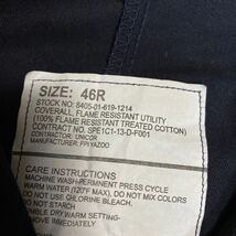 米軍 COVERALL, FLAME RESISTANT UTILITY ダークネイビー系 サイズ46R 古着_画像3