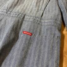 Dickies つなぎ ディッキーズ オーバーオール ヒッコリー ブルー系 サイズ46S 古着_画像7