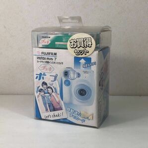 未使用チェキ FUJIFILM instax mini 7 カードサイズ写真インスタントカメラ お買得セット cheki pop 富士フィルム の画像1