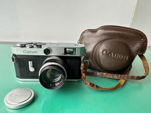 ■■ フィルムカメラ Canon キャノン P 50ｍｍ1:1.8 レンズフィルター 革ケース付き アンティーク Made in Japan【ジャンク】 