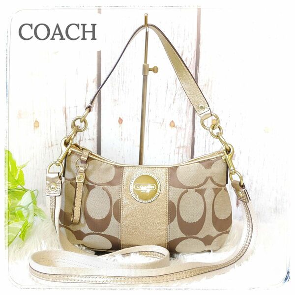 ☆COACH☆　コーチ　2Way　ショルダーバッグ　ハンドバッグ　F15111　人気ブランド　肩掛け　 ミニバッグ　シグネチャー　