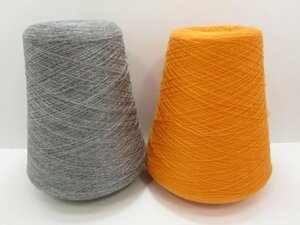  knitting wool * wool .* orange × gray *2 color set 1kg S-210