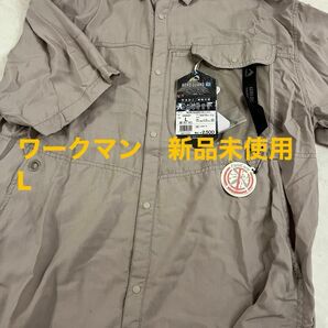 ワークマン　AEROGUARD ICEシャツ　グレージュ　L 防虫加工　接触冷感　エアロガードアイスシャツ