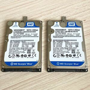 送料無料 中古 320GB 2.5インチHDD WD3200BEVT 2個セット