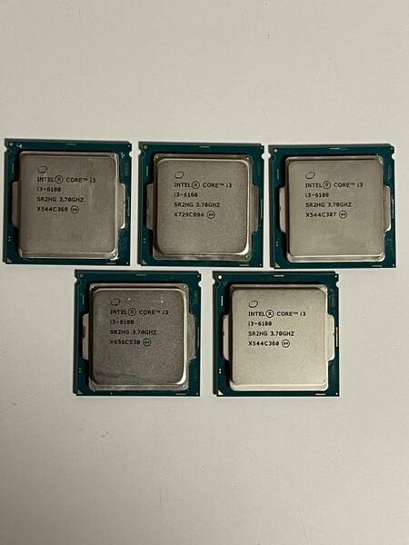 送料無料 Intel 第六世代 Core-i3 6100 CPU 5枚セット ベース周波数3.3GHz 動作確認済みPCより抜き取り品 