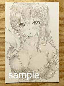 Art hand Auction Original ◇ Hand-drawn illustration ◇ Girl [Postcard size] ◆ Pencil drawing ◆ SR20, Comics, Anime Goods, Hand-drawn illustration