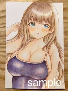  original * hand-drawn illustrations * girl [ post card size ]SM03