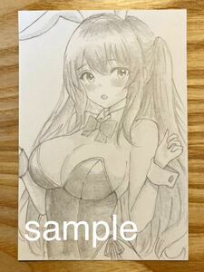 Art hand Auction Original ◇ Hand-drawn illustration ◇ Girl [Postcard size] ◆ Pencil drawing ◆ Bunny girl FB01, Comics, Anime Goods, Hand-drawn illustration
