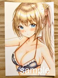  original * hand-drawn illustrations * girl [ post card size ]