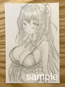 Art hand Auction Original ◇ Hand-drawn illustration ◇ Girl [Postcard size] ◆ Pencil drawing ◆ SR0A, Comics, Anime Goods, Hand-drawn illustration