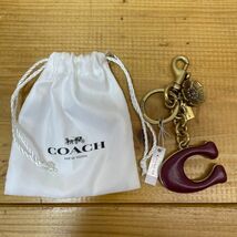 E3069【コンパクト】【未使用】 COACH／コーチ バッグチャーム キーホルダー キーリング 保管品_画像1