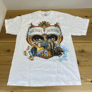 E4072【コンパクト】 マイケル・ジャクソン ツアーTシャツ デンジャラス ワールドツアー サイズ：L