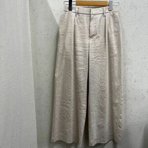 【美品♪】 e4 LOURMARIN ルールマラン　ワイドパンツ [2] Mサイズ位 ベージュ　リネン混　爽やか♪ お洒落度UP♪ 大人上品　お買い得！