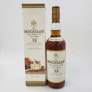 M41101(053)-535/TY35000　酒　The MACALLAN 12年 Single Highland Malt Scotch Whisky　ザ・マッカラン ウイスキー　43％ 750ml　箱付き