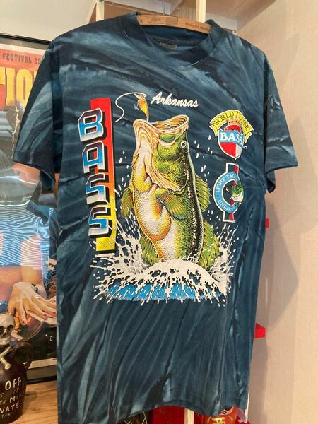 デッドストック 90s グッドプリント フィッシング 釣り Tシャツ タイダイ